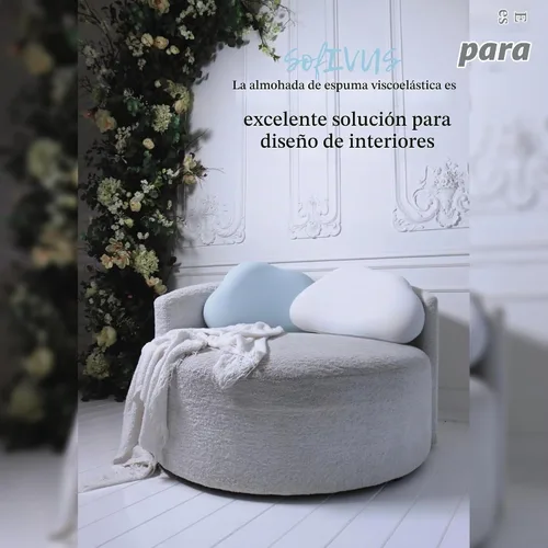 Vista 8 de Juego de almohada cervical de espuma viscoelástica con contorno en forma de nube con funda de almohada adicional, soporte suave para el cuello