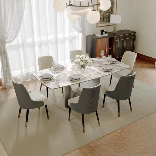 Vista 30 de POVISON Mesa de Comedor Moderna Hobart de 63" para 4, Mesa de Comedor Rectangular de Servicio Pesado Negro Mate, Superficie de Mesa de Comedor