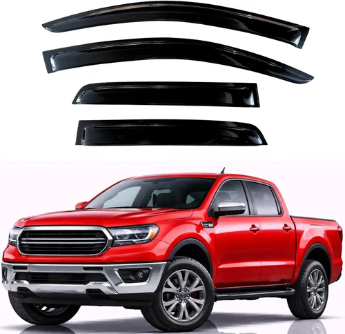 Vista 318 de KPY Protector de lluvia compatible con Ford Bronco 1980-1996, Ford F150 F250 F350, deflectores de ventilación lateral para visera de ventana