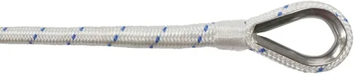 Vista 3 de Extreme Max 3006.2514 BoatTector - Línea de anclaje de nailon con doble trenza con dedal, 1/2" x 150', color blanco con trazador azul Blanco con azul