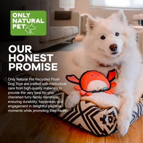 Vista 5 de Only Natural Pet Sea Creatures - Juguetes de peluche reciclados para perros, diseño duradero de doble costura con chirriador interno, pinzas