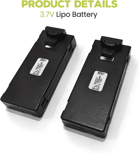 Vista 5 de sea jump 2PCS 3.7V 1000mAh Batería Lipo Adecuada para E88 E88MAX E99 E99MAX BD101 P15PRO P8 A13 A15 K10MAX RC Drone, Piezas de Repuesto de Batería