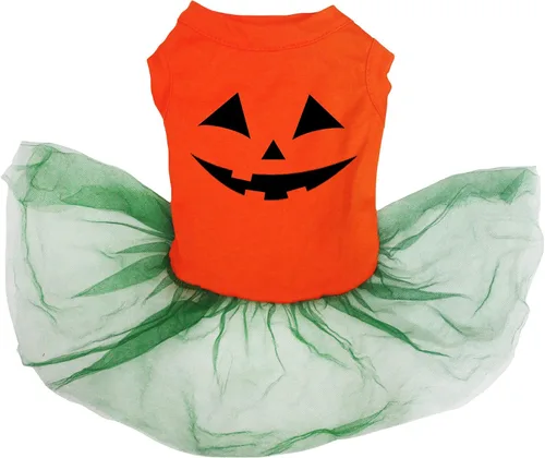 Vista 4 de Petitebella Vestido para perro cachorro con cara de calabaza (negro/naranja morado, talla XS)
