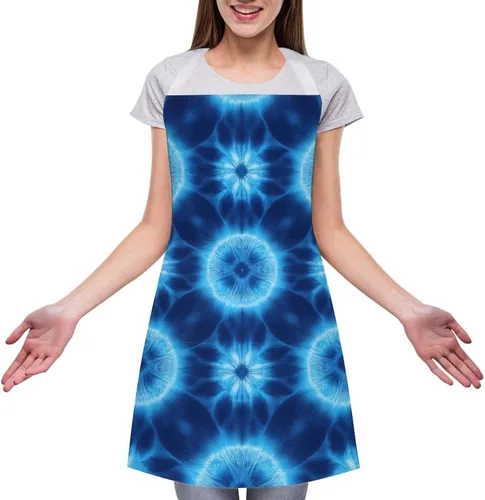 Vista 11 de Delantal de moda para mujer, resistente al agua, babero de bolsillo grande para cocina, lavavajillas