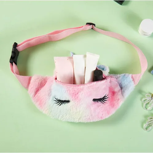 Vista 6 de Riñonera para niñas, bolsa de cintura de unicornio para niñas, bolsa cruzada para cinturón, bonita bolsa de cintura de viaje para niños, regalo