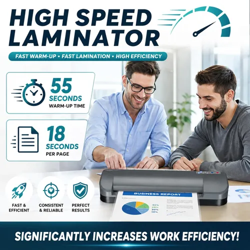 Vista 2 de SINCHI Laminador térmico de 13 pulgadas y aplicador de lámina, 3 a 10 mil, 4 rodillos, calentamiento de 55 segundos, 18 segundos/página, apagado