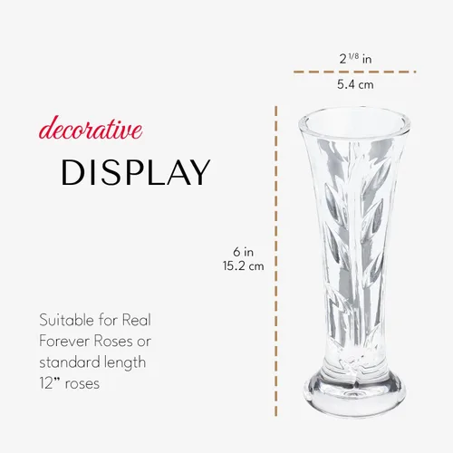 Vista 3 de Forever Rose - Jarrón transparente de cristal decorativo duradero