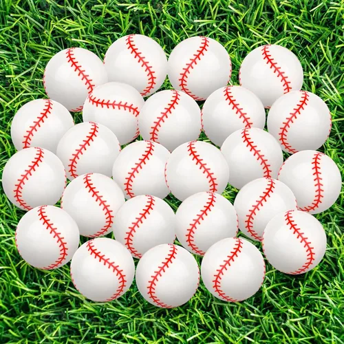 Vista 8 de 24 piezas de pelotas de goma rebotadoras de béisbol para niños, pelotas de goma de 32 mm para deportes de rebote a granel para recuerdos de fiesta