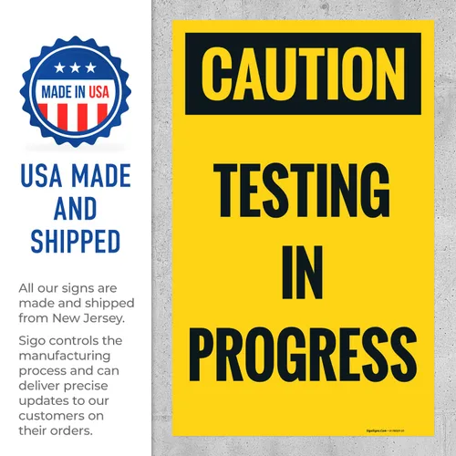 Vista 4 de Caution Testing in Progress Sidewalk Sign Kit, 10x16 Inches, Replacement Panels (2 Pack) Thick HDPS Plastic, Made in USA by Sigo Signs