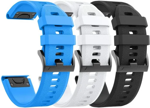 Vista 17 de ANCOOL - Correa para Garmin Fenix 5, de ajuste fácil, de silicona suave de 22 mm de ancho, correa de reloj para Garmin Fenix 5 Azul