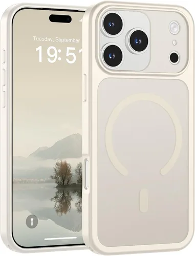 Vista 77 de SUPFINE Funda magnética para iPhone 11 Pro Max (compatible con MagSafe) (protección contra caídas de grado militar), delgada, translúcida mate, a