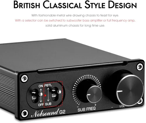 Vista 6 de Nobsound G2 Subwoofer Amplificador de potencia Mini Mono SUB Amp 100W PBTL BTL Bridge Home Theater