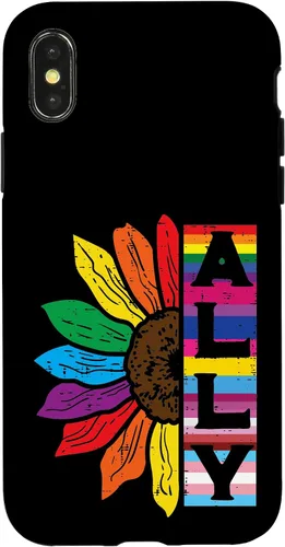 Vista 5 de iPhone 16 Lgbt Gay Ally Sunflower Rainbow Pride Flag Men Women Kids Case