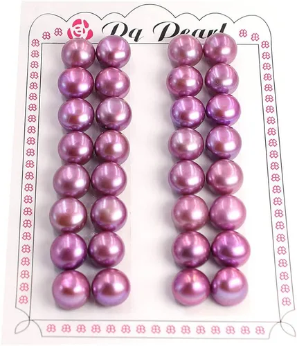 Vista 5 de Venta al por mayor de fabricación de joyas naturales 0.394-0.433 in 3A Grado botón de moneda Multicolor Perla de agua dulce medio perforado Cuentas