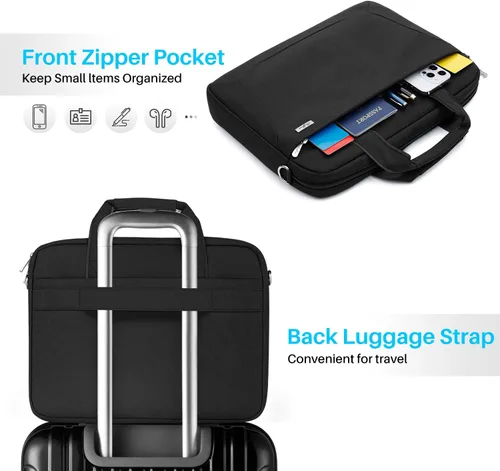 Vista 5 de BAFFINA Bolsa de hombro para laptop de 15.6, 16, 17.3 pulgadas, para hombres y mujeres, funda de transporte impermeable para computadora, bolsa