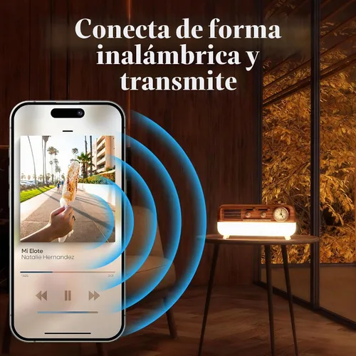Vista 4 de Máquina de sueño Fuse DRM Reloj de alarma analógico con altavoz Bluetooth 6 sonidos de sueño relajantes Opciones de iluminación ajustables