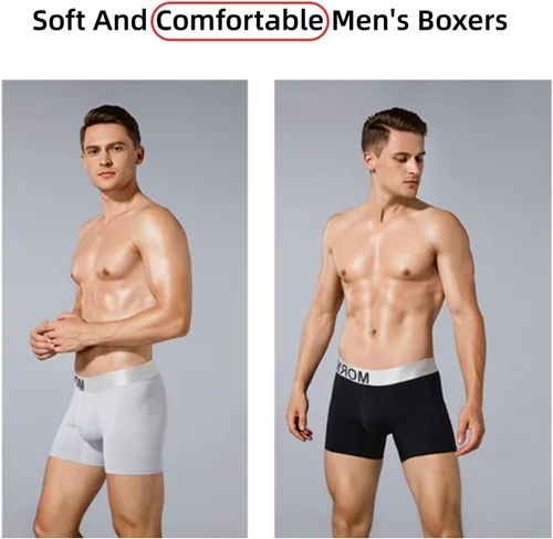 Vista 5 de MORNIUNDER Paquete de 3 bóxers de algodón para hombre, suaves, cómodos, frescos, ropa interior que absorben la humedad