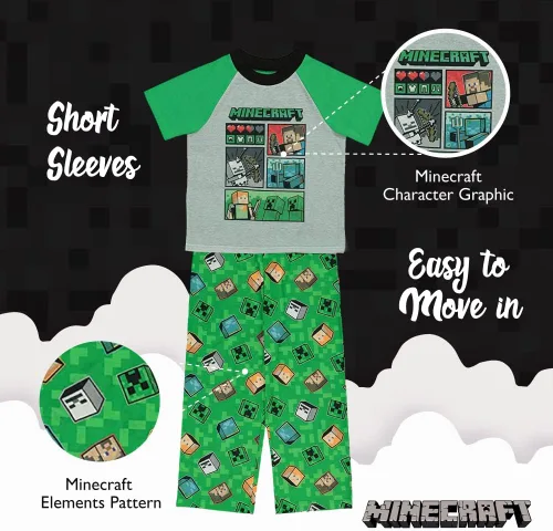 Vista 4 de Minecraft Conjunto de Pijama para Niños