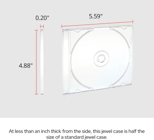 Vista 5 de Verbatim - Estuches para CD, DVD y Blu-Ray transparentes, delgados, 5.2 mm – Paquete de 25