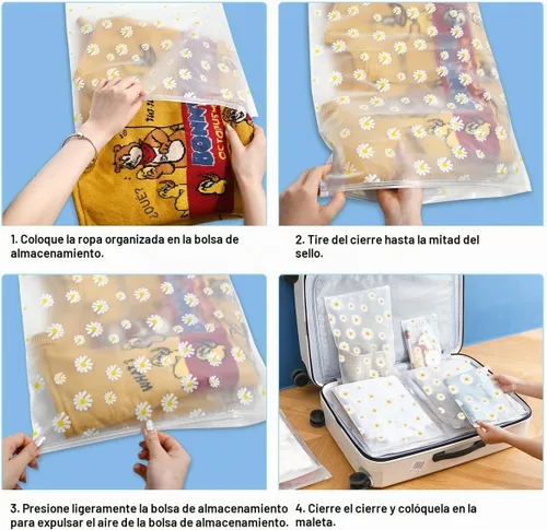 Vista 6 de 30 bolsas de almacenamiento de viaje para ropa, bolsas Ziplock de plástico