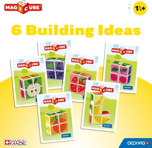 Vista 4 de Geomag MagiCube - Cubos magnéticos apilables para construcción, frutas y animales