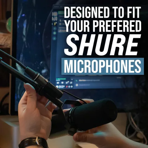 Vista 2 de Shure by Gator - Soporte de micrófono compacto de perfil bajo con pluma de una sola sección; (SH-DESKTOP2)