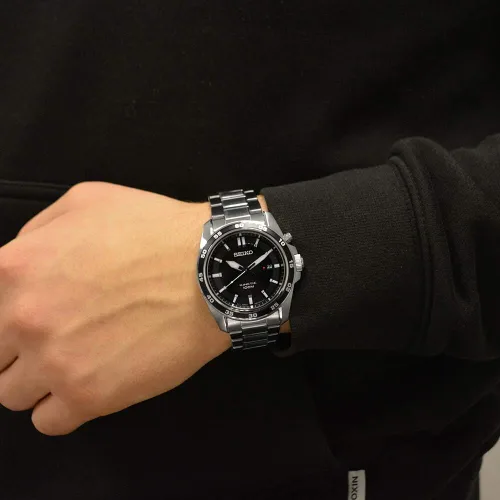 Vista 8 de Seiko Herren-Uhr Kinetik Edelstahl mit Edelstahlband