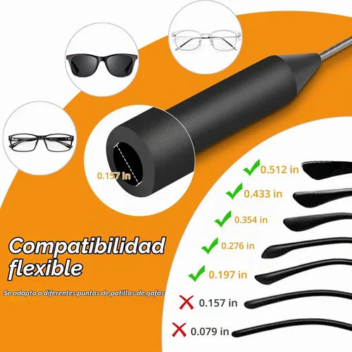 Vista 4 de Yeahxing - Correa para lentes de sol para hombre, paquete de 4 correas de 12 pulgadas con retenedor para el oído, retenedor de gafas, anticola