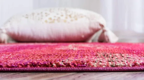 Vista 4 de Unique Loom Jardin Collection - Alfombra para múltiples áreas, abstracta, vibrante., Polipropileno, Rosado