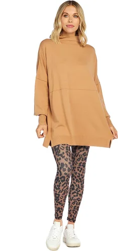 Vista 2 de Mud Pie Rivers - Suéter de gran tamaño con cuello alto falso para mujer