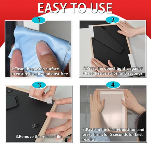 Vista 4 de Double Sided Sticky Tape, No Glue Residue Removable Stickers for Walls