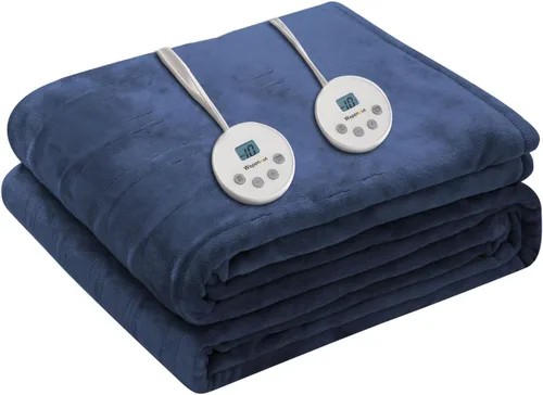 Vista 22 de Wapaneus Manta térmica eléctrica con bolsillo para los pies, con 10 niveles de calefacción y 4 ajustes de temporizador, 4 horas de apagado
