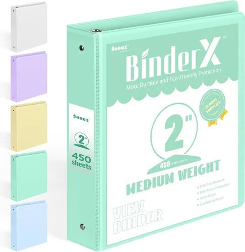 Vista 30 de BinderX - Carpeta de 3 anillos redondos extraduradera de 1 pulgada, se adapta a 175 hojas de papel de 8.5 x 11 pulgadas, cubierta personalizable