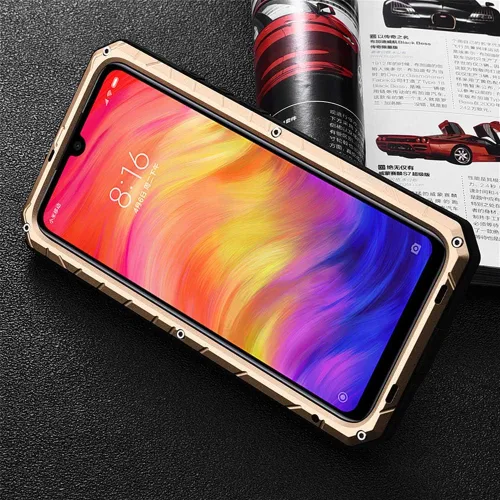 Vista 4 de DAYJOY Funda de aluminio compatible con Xiaomi Redmi Note 7/7 Pro, material de metal de alta calidad + silicona, a prueba de golpes, a prueba