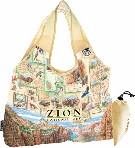 Vista 16 de Xplorer Maps Bolsa con asas – Bolsa de compras reutilizable para comestibles, plegable y lavable de nailon, resistente y compacta