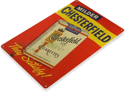 Vista 2 de Tinworld Cartel de hojalata: "Chesterfield Cigarrillos Tabaco Decoración Arte Humo Tienda Metal Decoración A285