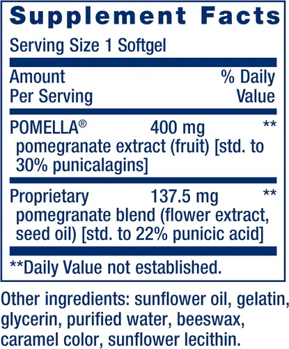Vista 3 de Life Extension Granada completa, extracto de fruta, flor, extracto de aceite de semilla, salud cardiovascular, apoyo antioxidante, suplemento