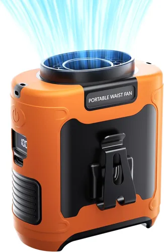 Vista 8 de Aristide Ventilador de cintura portátil, ventilador de clip de cintura recargable de 10000 mAh, 16000 RPM con tiempo de trabajo máximo de 24 horas