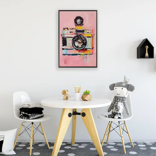 Vista 4 de Lienzo moderno para cámara, arte de pared con acuarela, póster de cámara preppy para fotógrafo, regalo Y2K, impresiones estéticas para habitación