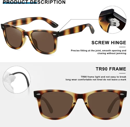 Vista 3 de Fozono Women Square Sunglasses Classic Retro Polarized Sunglasses for Men