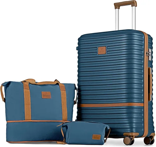 Vista 20 de Juego de maletas Joyway de 3 piezas, juego de maletas extensibles de cabina con rueda giratoria, juego de maletas de carcasa dura con candado TSA