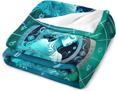 Vista 6 de Manta Acuario para Regalos, 40" x 30" Manta Rectangular de Franela del Zodiaco Acogedora, Regalo para Niños Niñas Adolescentes Mujeres Hombres