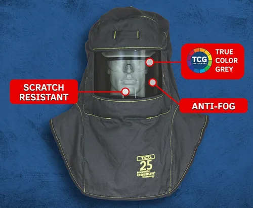 Vista 3 de Oberon Arc Flash Suit Kit - 25CAL - Includes Hood, Coat and Bib - TCG SERIES