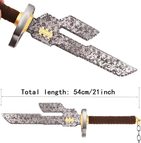 Vista 3 de ZiQing Espada de acero inoxidable para arma de cosplay, accesorios de anime de metal real, regalo de Navidad y Halloween de 21 pulgadas