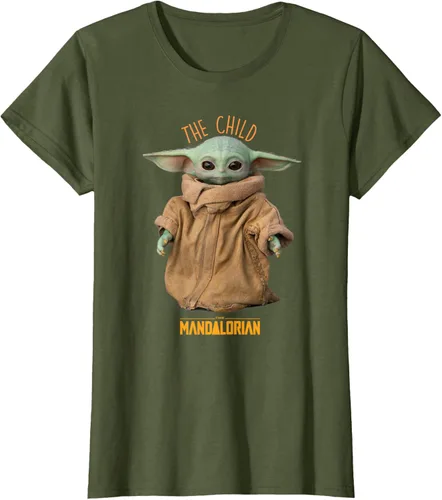 Vista 53 de Star Wars The Mandalorian Grogu The Child Photo Pose - Camiseta linda Negro