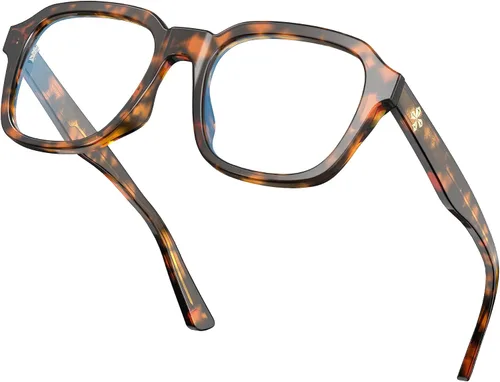 Vista 11 de VISOONE BENNETT - Gafas cuadradas de gran tamaño para computadora para ámbar (Amber Tortoise)