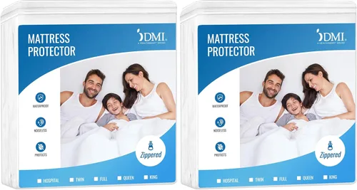 Vista 10 de DMI Protector de colchón impermeable individual – Ajustado, funda de colchón silenciosa, suave y transpirable, 39 x 75 x 8 pulgadas, color blanco