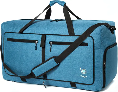 Vista 24 de Bago Travel Duffle Bag for Women & Men. Medium Duffel Bag for Traveling Todo negro