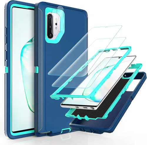 Vista 11 de YmhxcY Note 10 Plus - Funda con película de TPU flexible autorreparable (paquete de 2) y película protectora de pantalla para lente de cámara