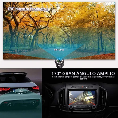 Vista 3 de Cámara de respaldo, cámara de visión trasera integrada JPP impermeable, cámara LED de visión nocturna, cámara inversa para camión, automóvil